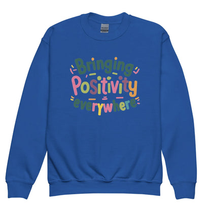 Bringing Positivity Everywhere | Youth Crewneck Sweatshirt - AwRans Clothing