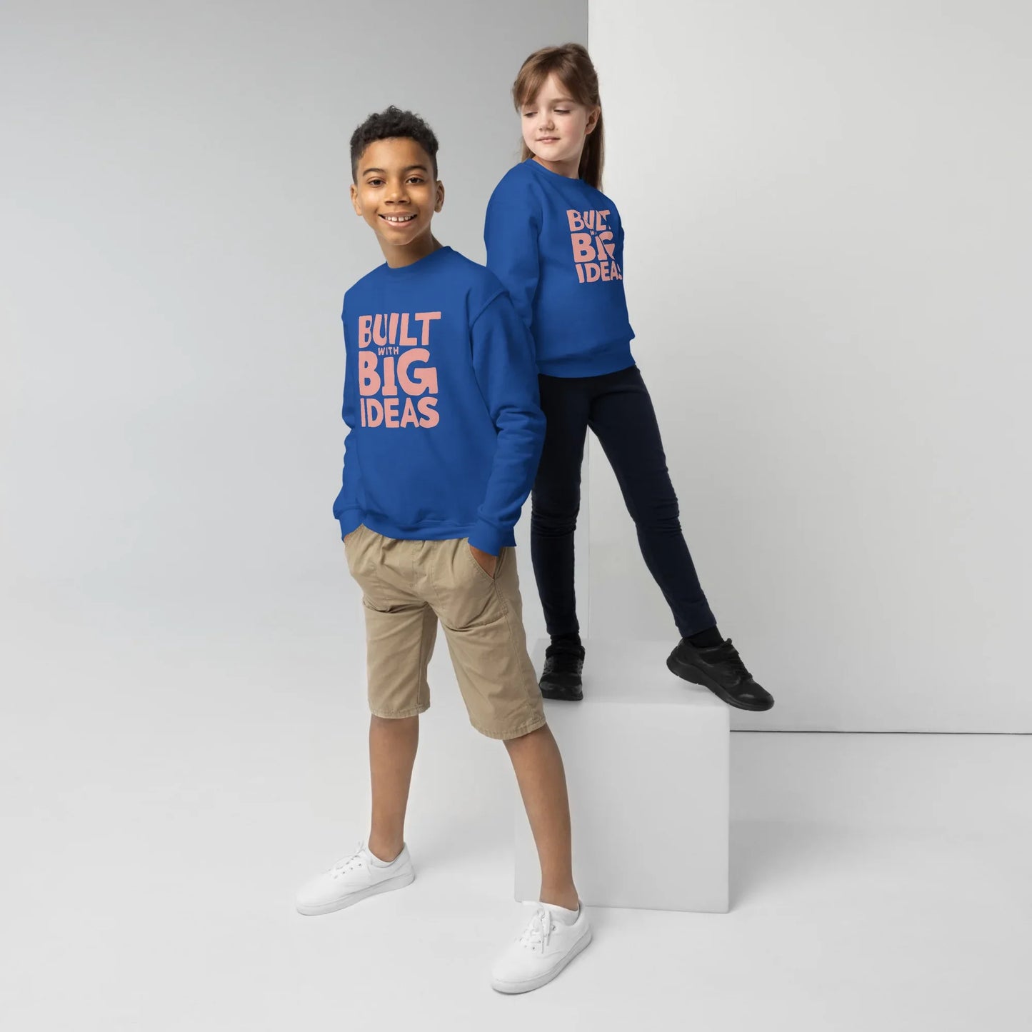 Built With Big Ideas | Youth Crewneck Sweatshirt - AwRans Clothing