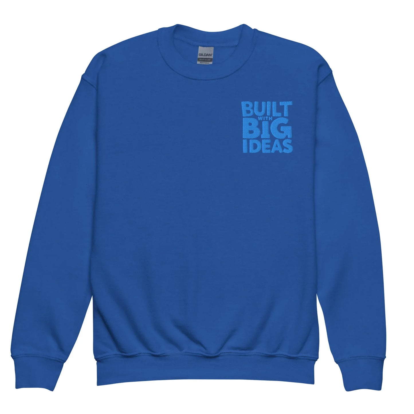 Built With Big Ideas | Youth Crewneck Embroidered Sweatshirt - AwRans Clothing