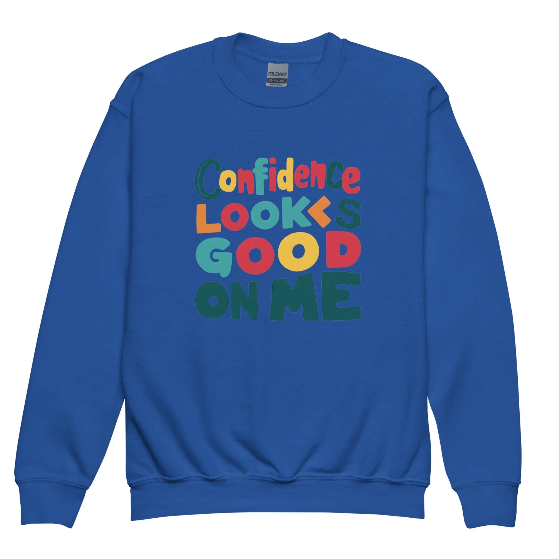 Confidence Looks Good On Me | Youth Crewneck Sweatshirt - AwRans Clothing