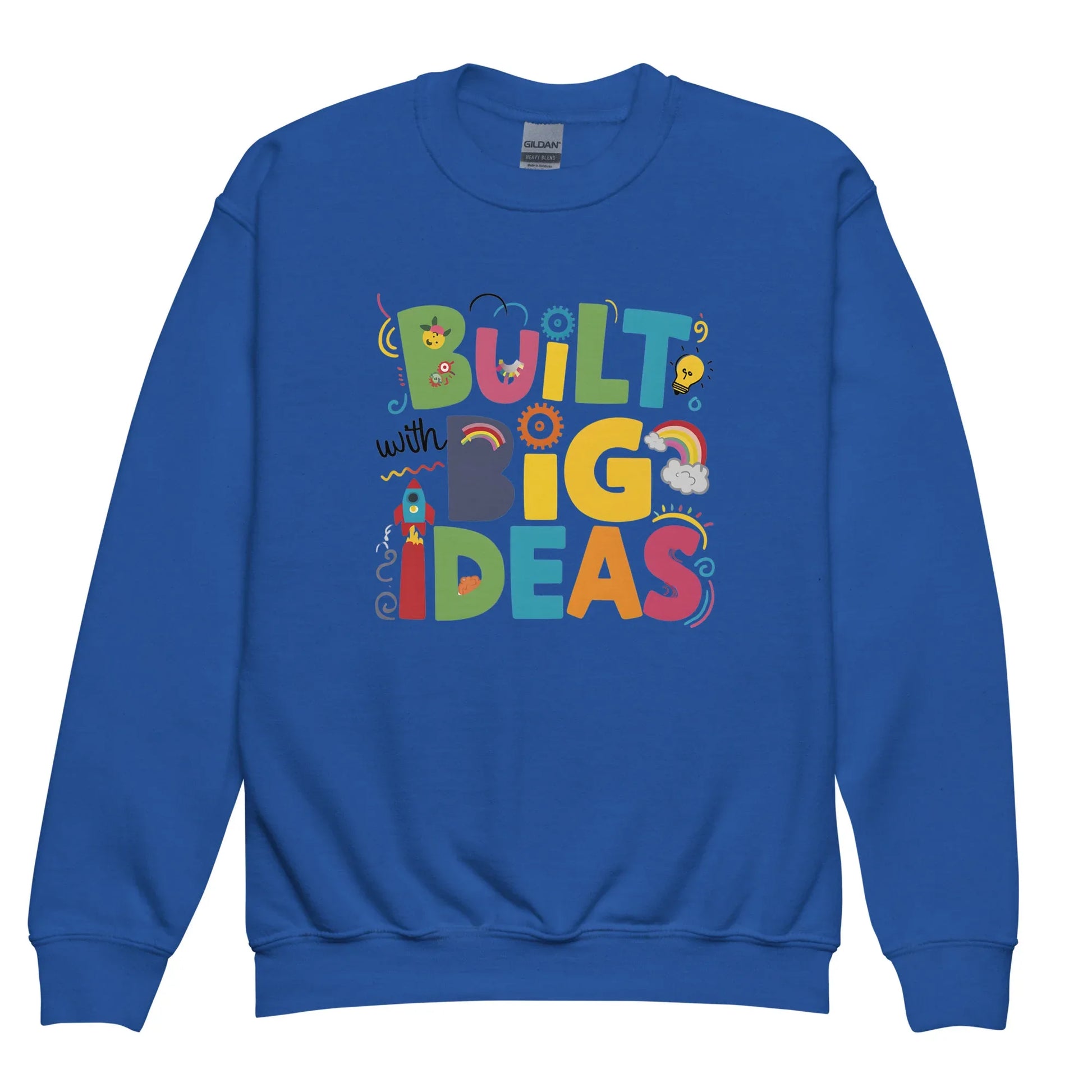 Built With Big Ideas | Youth Crewneck Sweatshirt - AwRans Clothing
