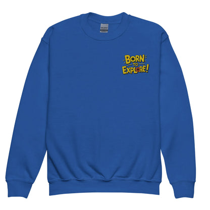 Born To Explore | Youth Crewneck Embroidered Sweatshirt - AwRans Clothing