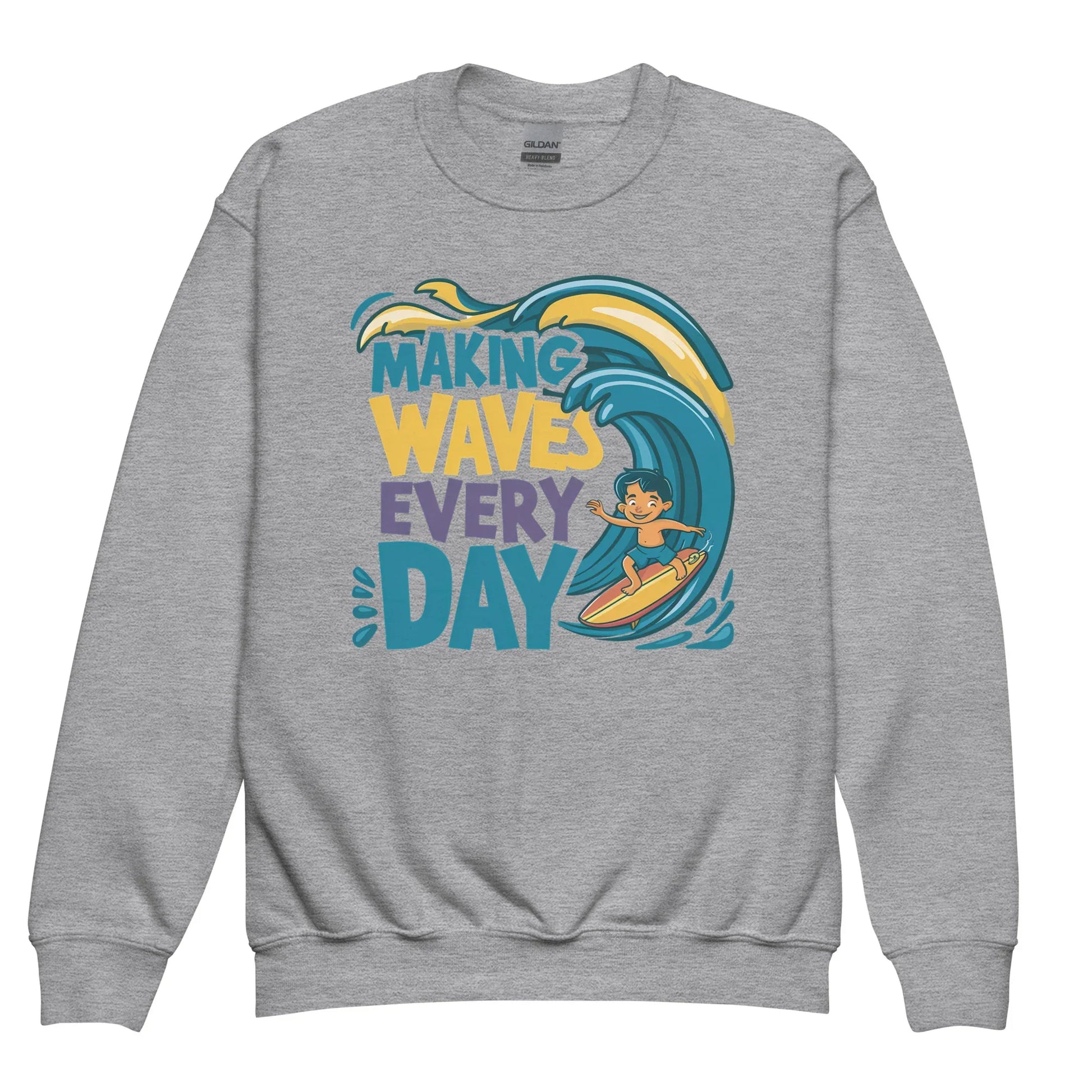 Making Waves Everyday | Youth Crewneck Sweatshirt - AwRans Clothing