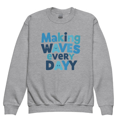 Making Waves Everyday | Youth Crewneck Sweatshirt - AwRans Clothing