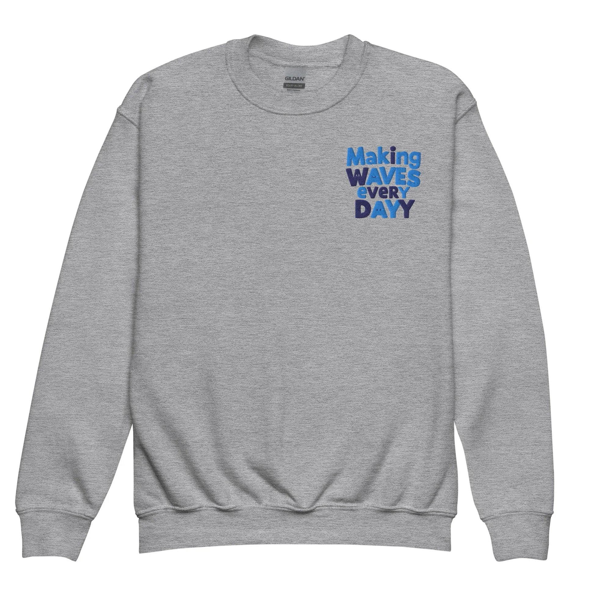Making Waves Everyday | Youth Crewneck Embroidered Sweatshirt - AwRans Clothing