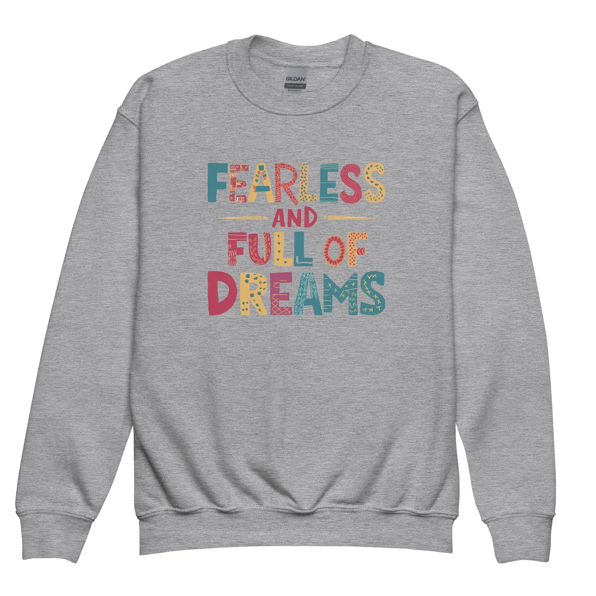 Fearless And Full Of Dreams | Youth Crewneck Sweatshirt - AwRans Clothing