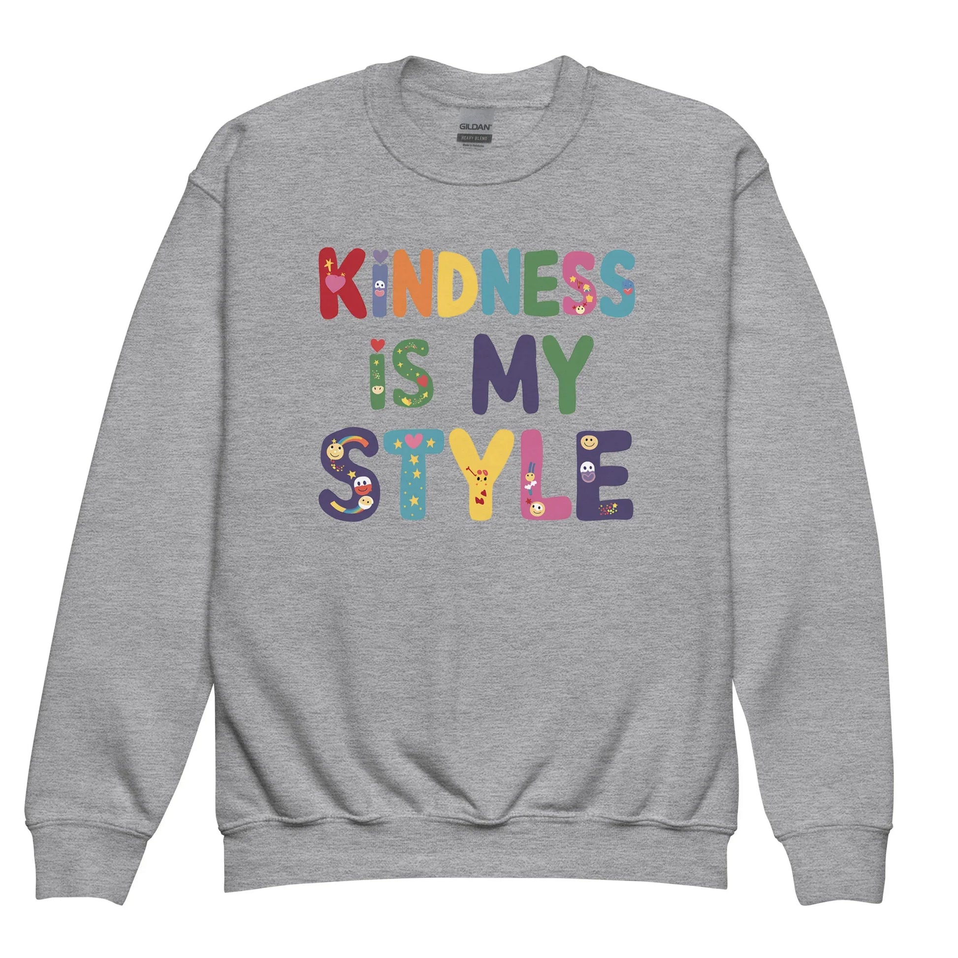 Kindness Is My Style | Youth Crewneck Sweatshirt - AwRans Clothing