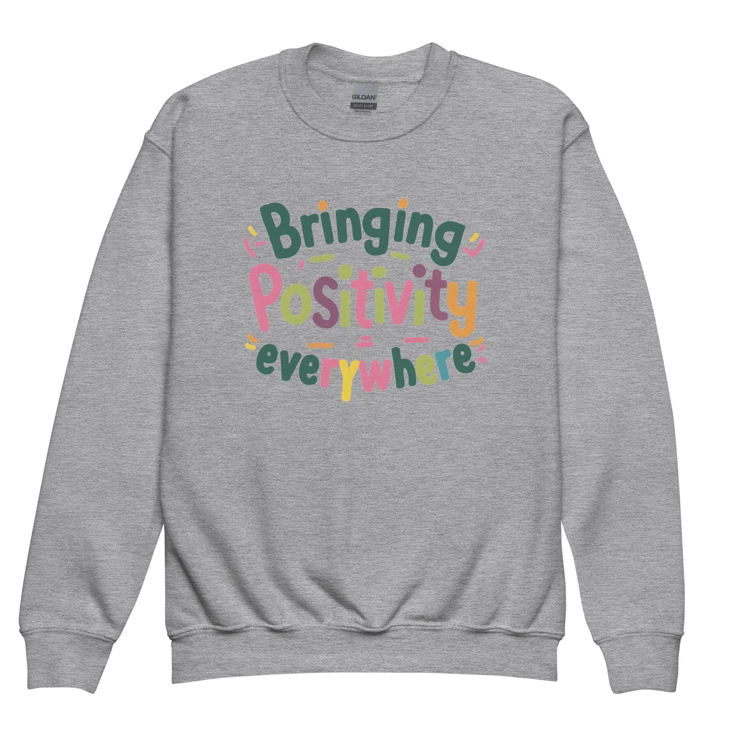 Bringing Positivity Everywhere | Youth Crewneck Sweatshirt - AwRans Clothing