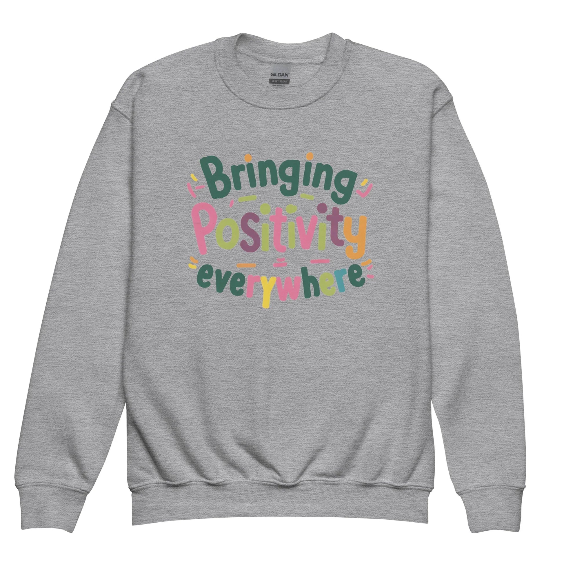 Bringing Positivity Everywhere | Youth Crewneck Sweatshirt - AwRans Clothing