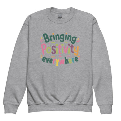 Bringing Positivity Everywhere | Youth Crewneck Sweatshirt - AwRans Clothing