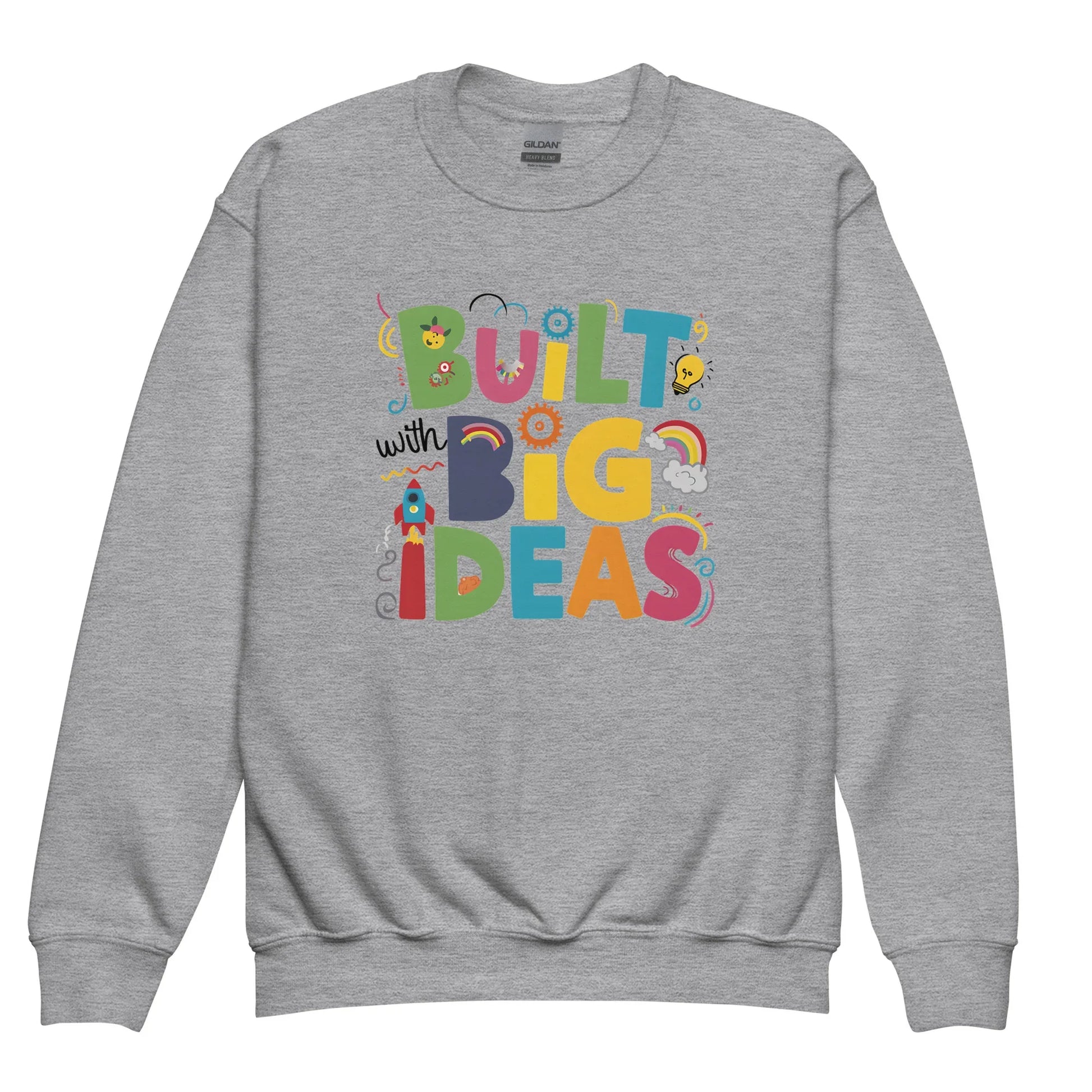 Built With Big Ideas | Youth Crewneck Sweatshirt - AwRans Clothing
