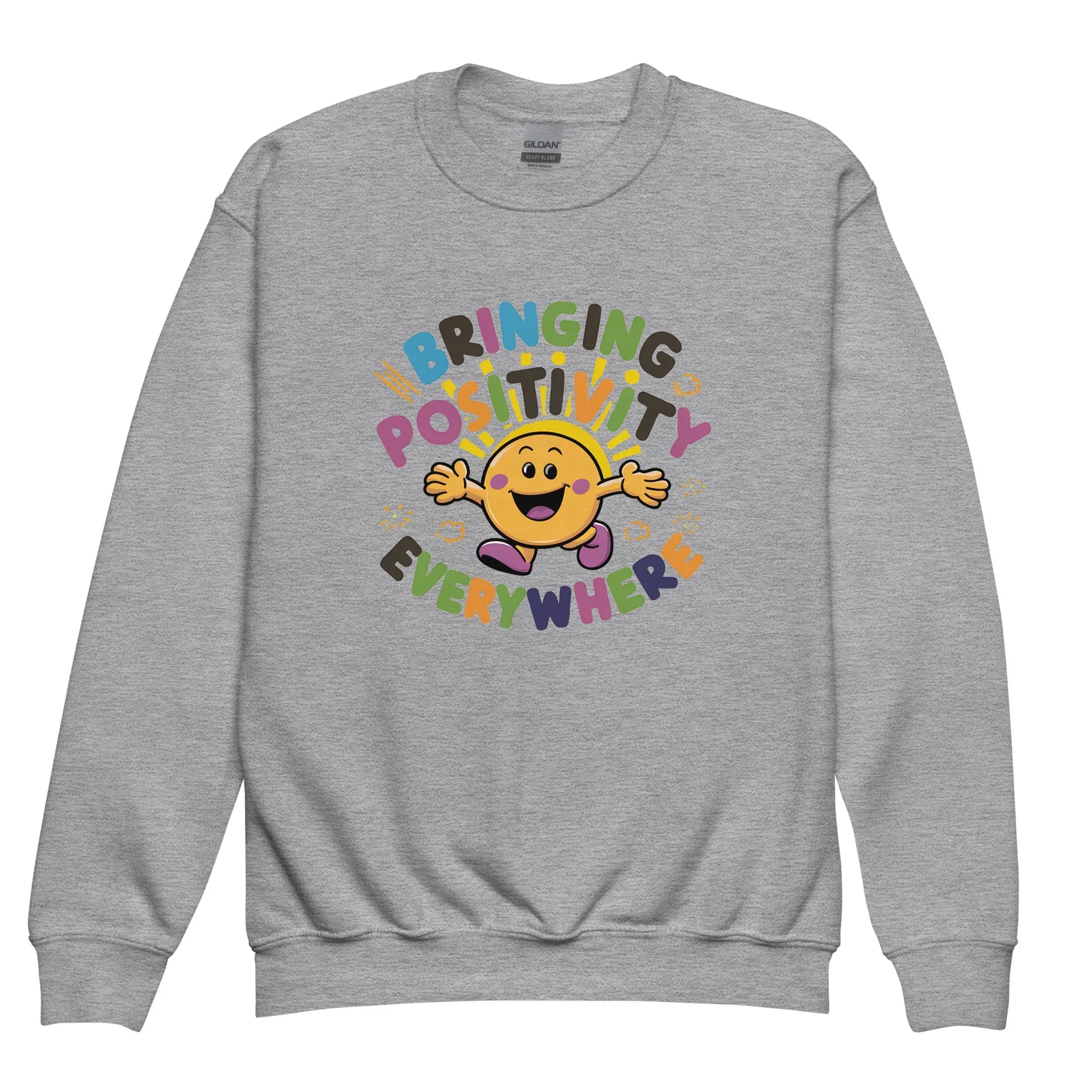 Bringing Positivity Everywhere | Youth Crewneck Sweatshirt - AwRans Clothing