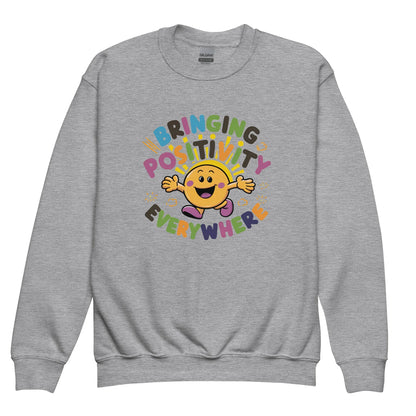 Bringing Positivity Everywhere | Youth Crewneck Sweatshirt - AwRans Clothing