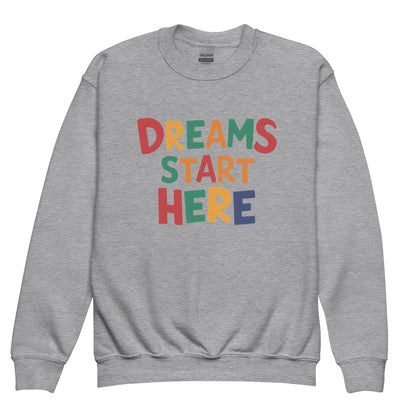 Dreams Start Here | Youth Crewneck Sweatshirt - AwRans Clothing
