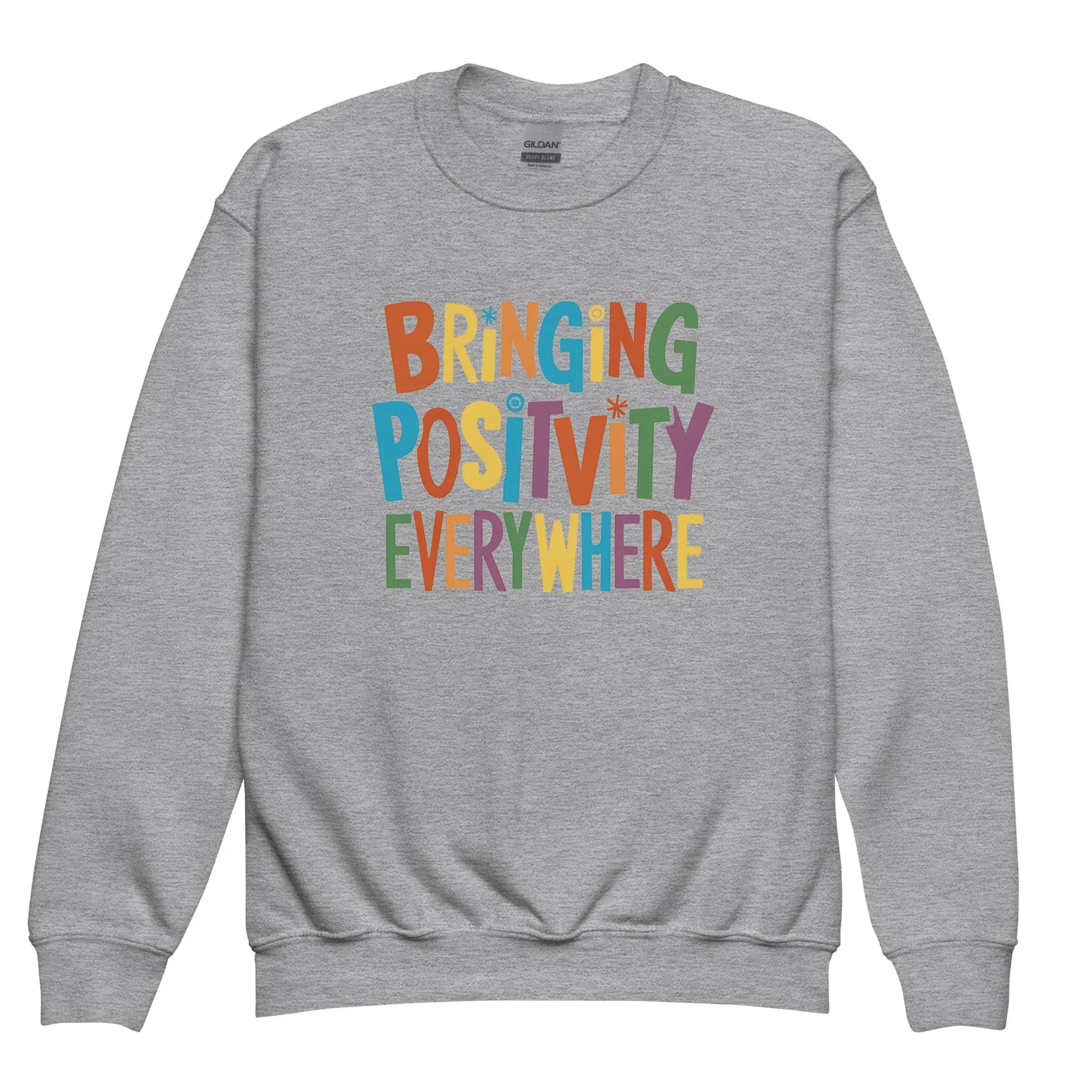 Bringing Positivity Everywhere | Youth Crewneck Sweatshirt - AwRans Clothing