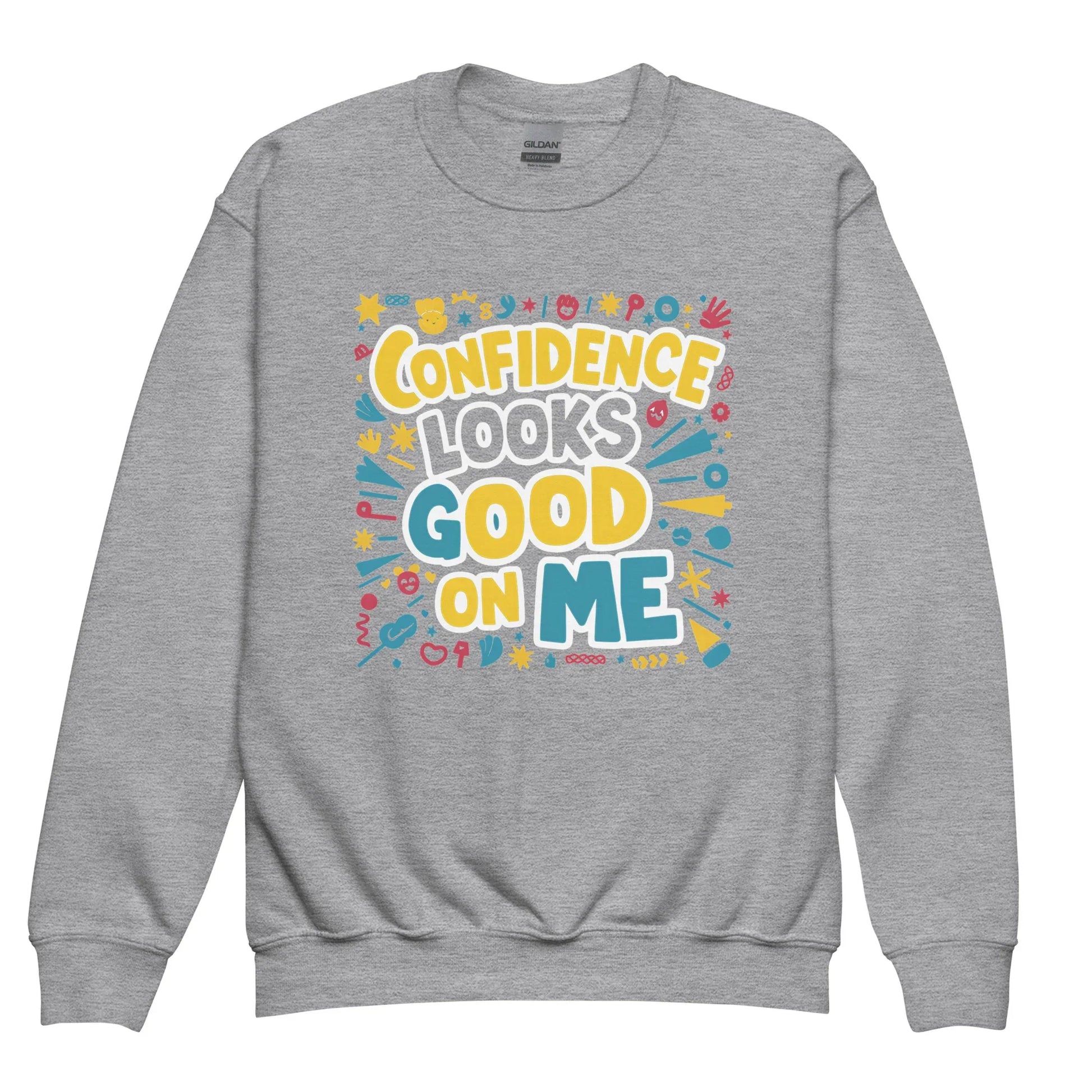 Confidence Looks Good On Me | Youth Crewneck Sweatshirt - AwRans Clothing