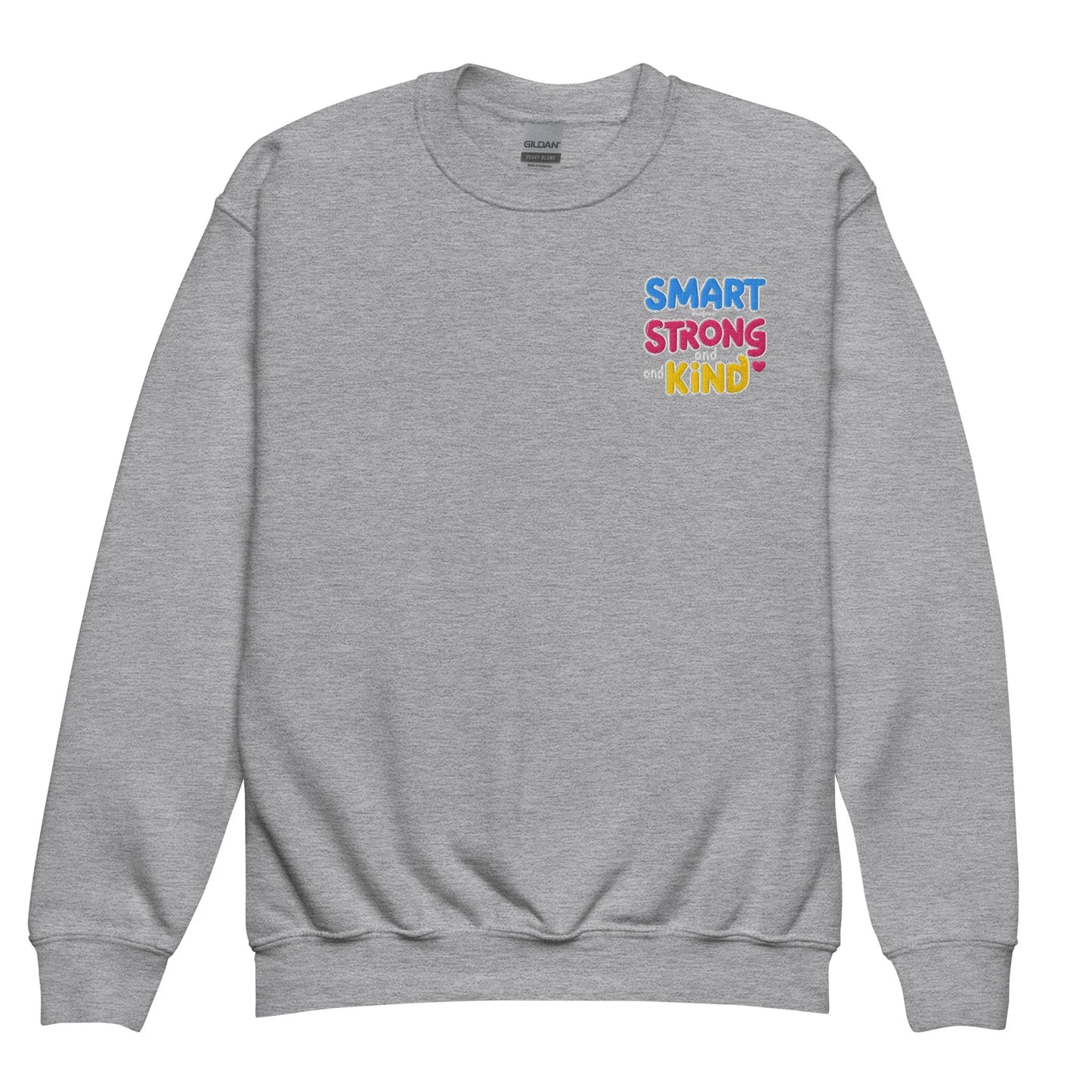 Smart Strong And Kind | Youth Crewneck Embroidered Sweatshirt - AwRans Clothing