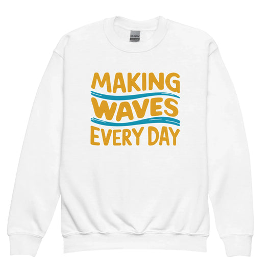 Making Waves Everyday | Youth Crewneck Sweatshirt - AwRans Clothing
