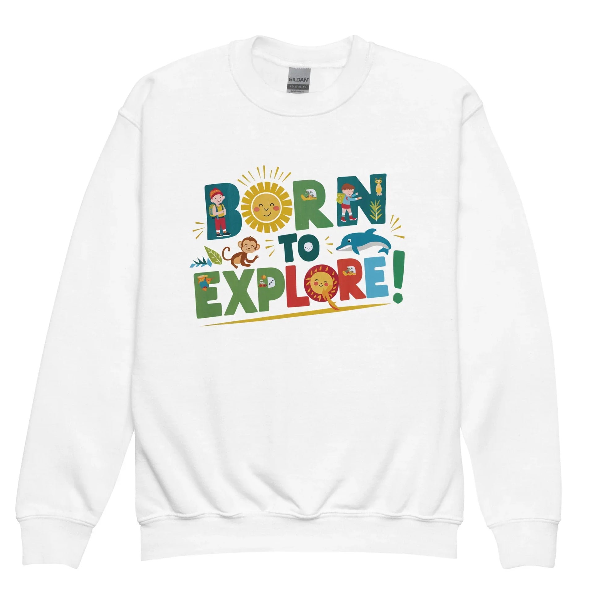 Born To Explore | Youth Crewneck Sweatshirt - AwRans Clothing