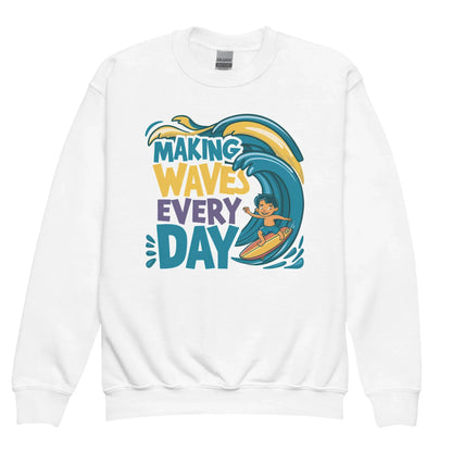 Making Waves Everyday | Youth Crewneck Sweatshirt - AwRans Clothing