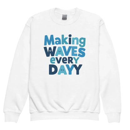 Making Waves Everyday | Youth Crewneck Sweatshirt - AwRans Clothing