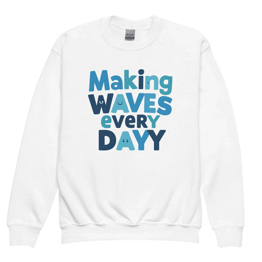 Making Waves Everyday | Youth Crewneck Sweatshirt - AwRans Clothing