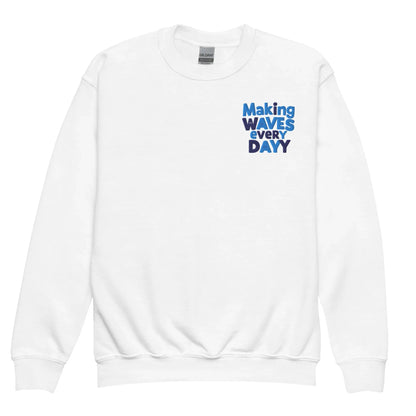 Making Waves Everyday | Youth Crewneck Embroidered Sweatshirt - AwRans Clothing