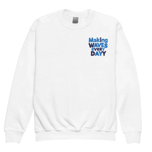 Making Waves Everyday | Youth Crewneck Embroidered Sweatshirt - AwRans Clothing
