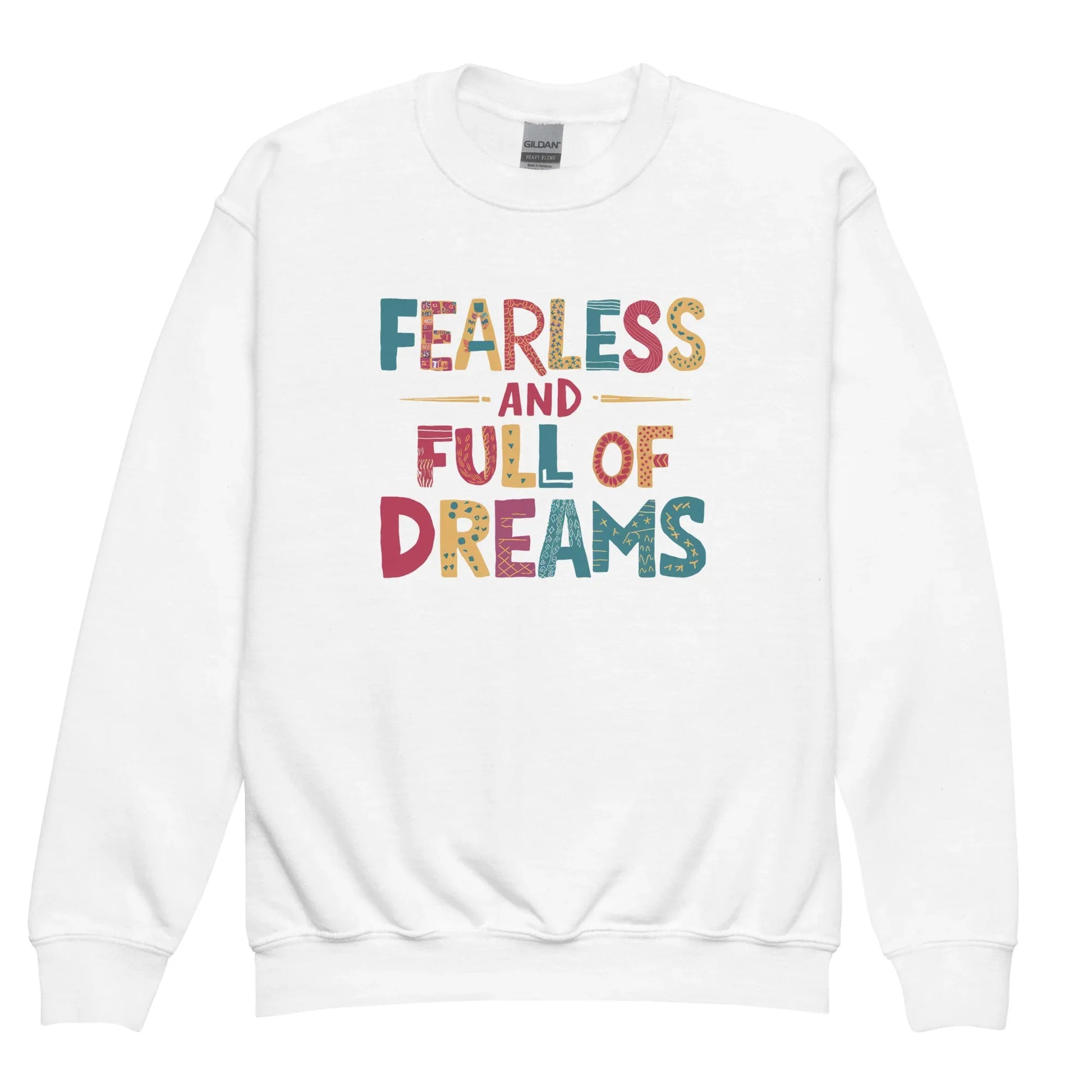 Fearless And Full Of Dreams | Youth Crewneck Sweatshirt - AwRans Clothing