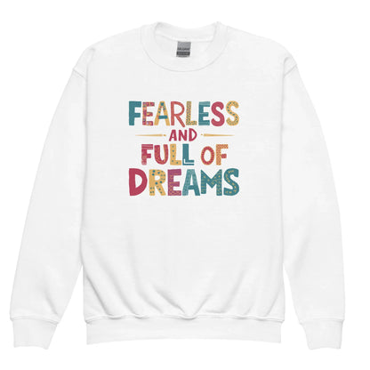 Fearless And Full Of Dreams | Youth Crewneck Sweatshirt - AwRans Clothing