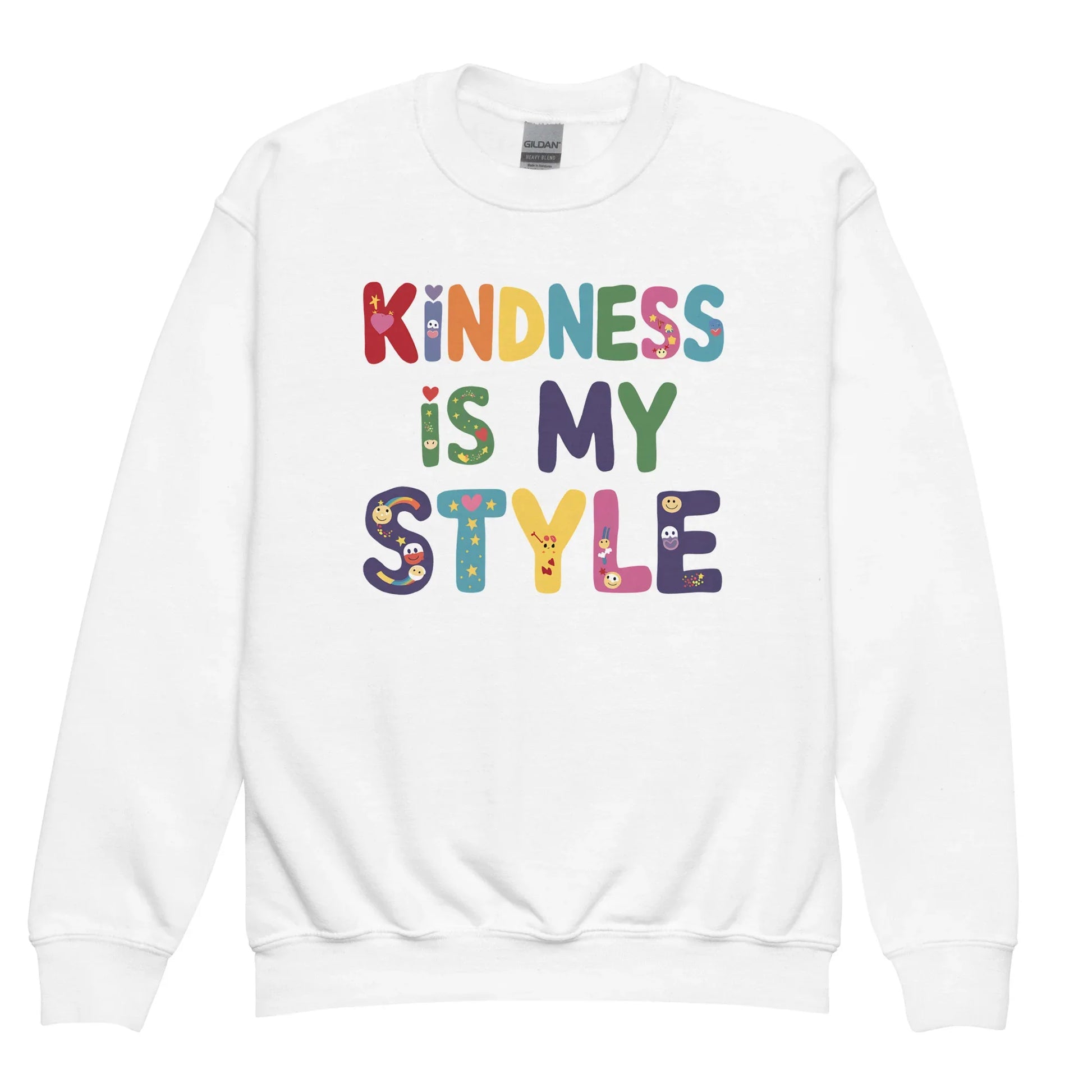 Kindness Is My Style | Youth Crewneck Sweatshirt - AwRans Clothing