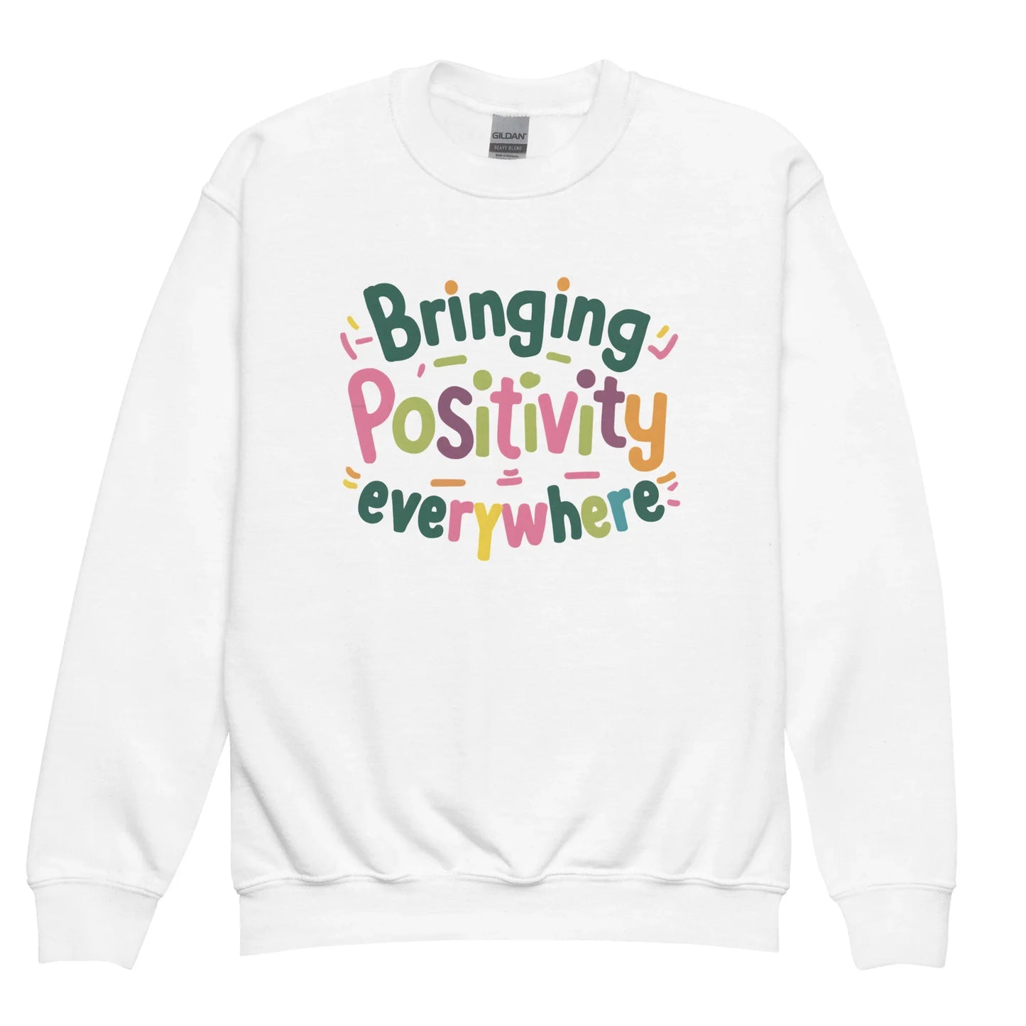 Bringing Positivity Everywhere | Youth Crewneck Sweatshirt - AwRans Clothing