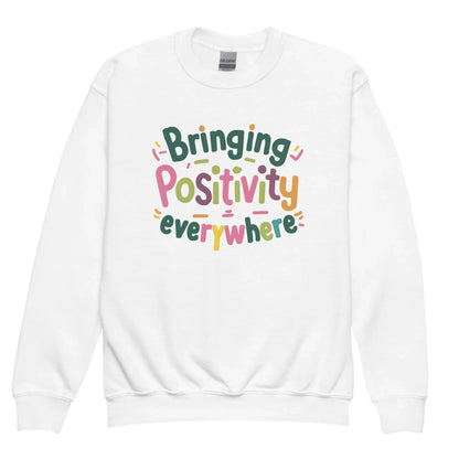 Bringing Positivity Everywhere | Youth Crewneck Sweatshirt - AwRans Clothing
