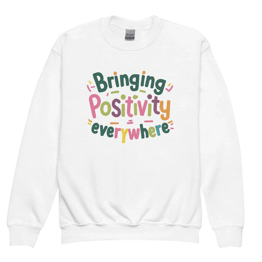 Bringing Positivity Everywhere | Youth Crewneck Sweatshirt - AwRans Clothing