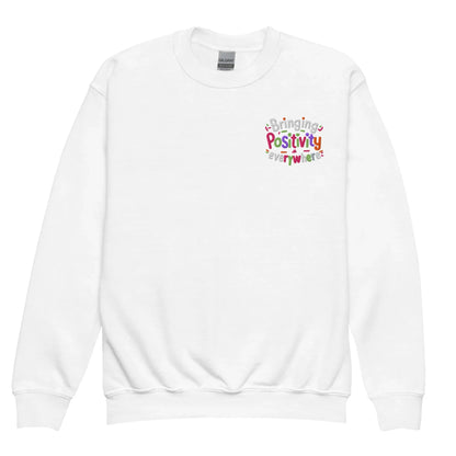Bringing Positivity Everywhere | Youth Crewneck Embroidered Sweatshirt - AwRans Clothing