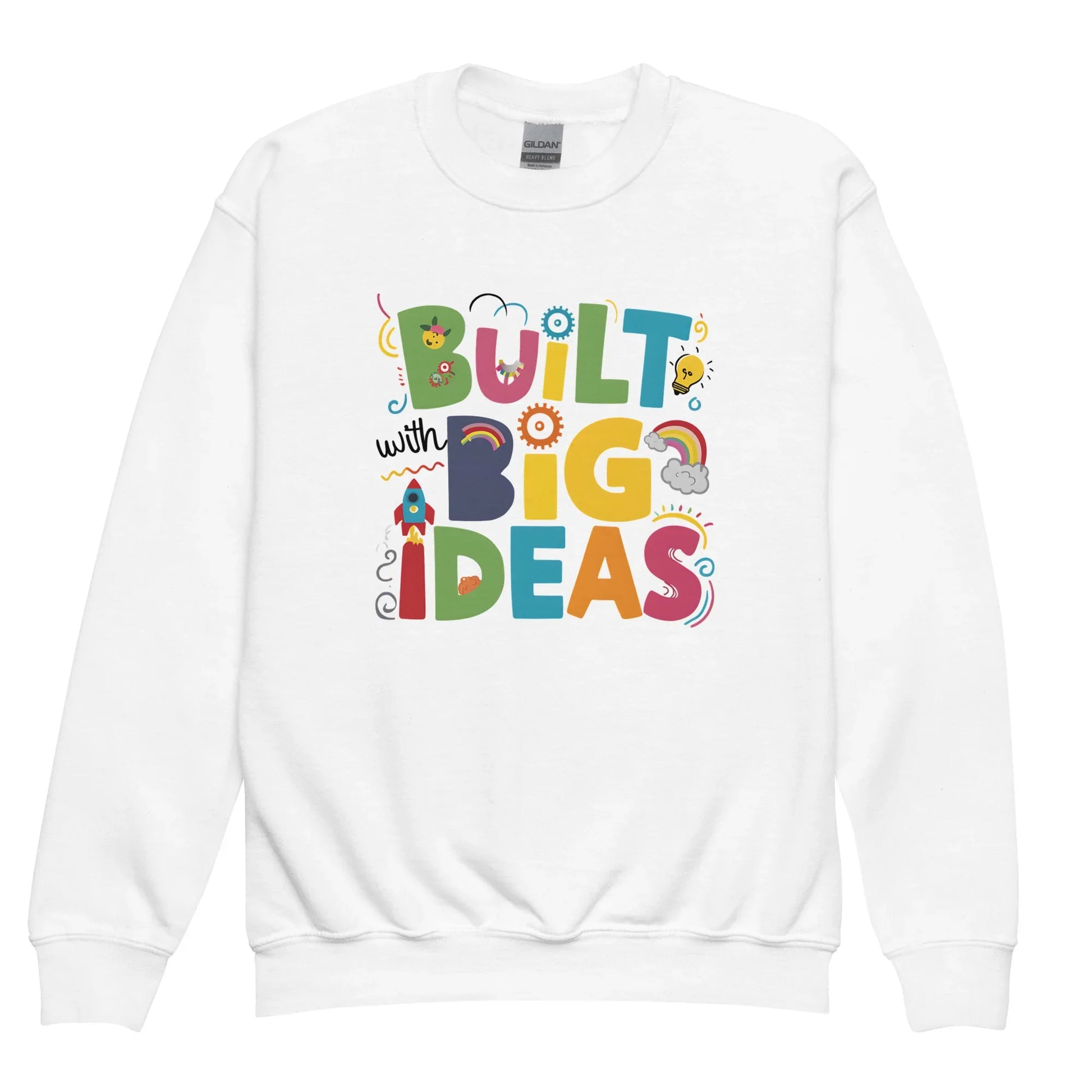 Built With Big Ideas | Youth Crewneck Sweatshirt - AwRans Clothing