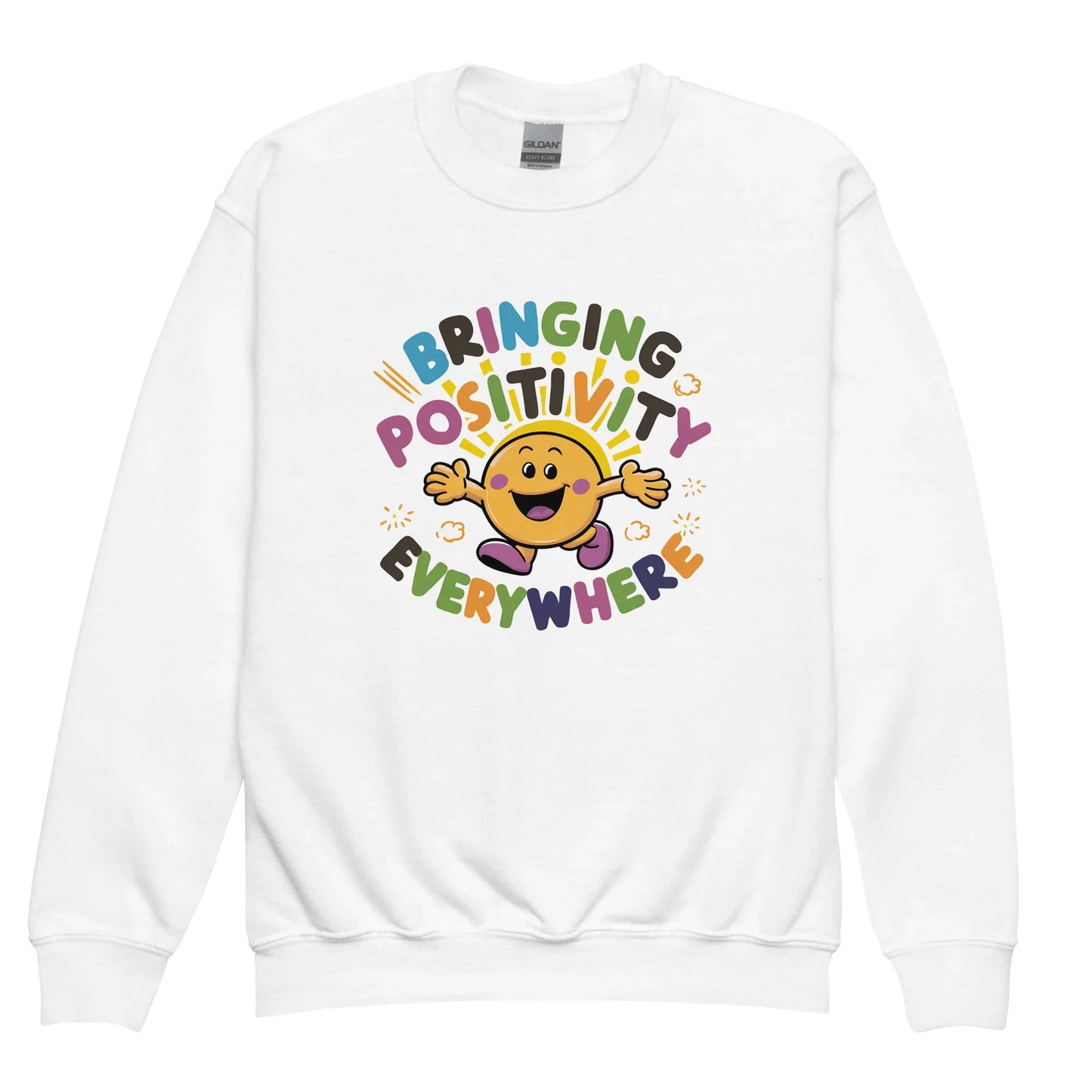 Bringing Positivity Everywhere | Youth Crewneck Sweatshirt - AwRans Clothing