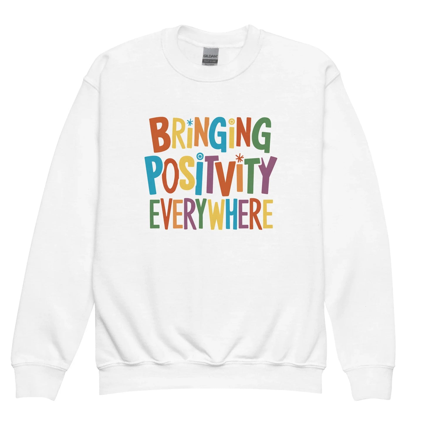 Bringing Positivity Everywhere | Youth Crewneck Sweatshirt - AwRans Clothing