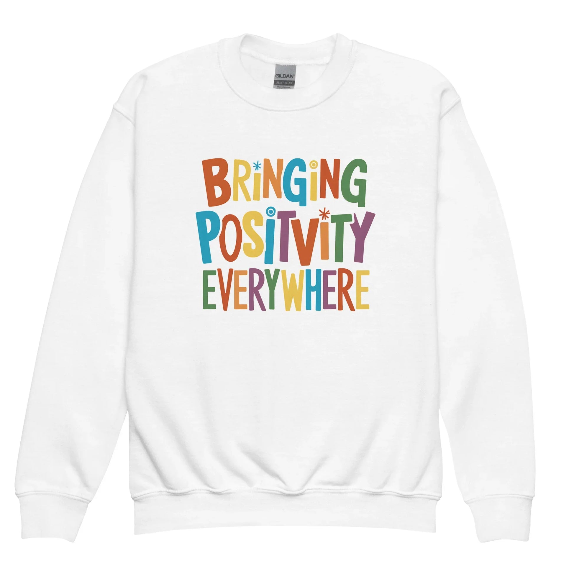 Bringing Positivity Everywhere | Youth Crewneck Sweatshirt - AwRans Clothing