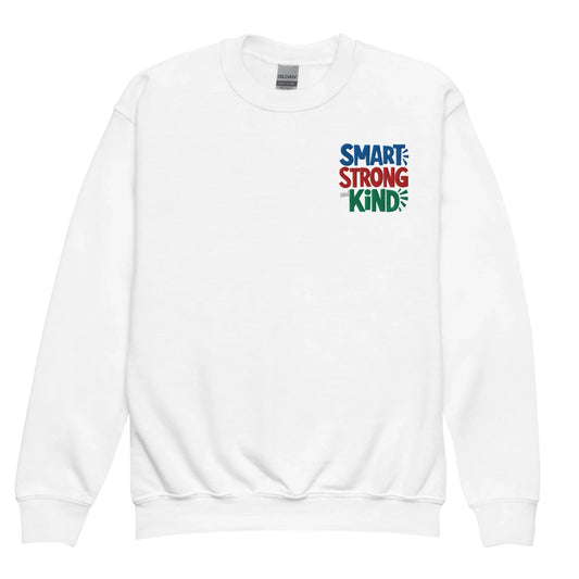 Smart Strong & Kind | Youth Crewneck Embroidered Sweatshirt - AwRans Clothing