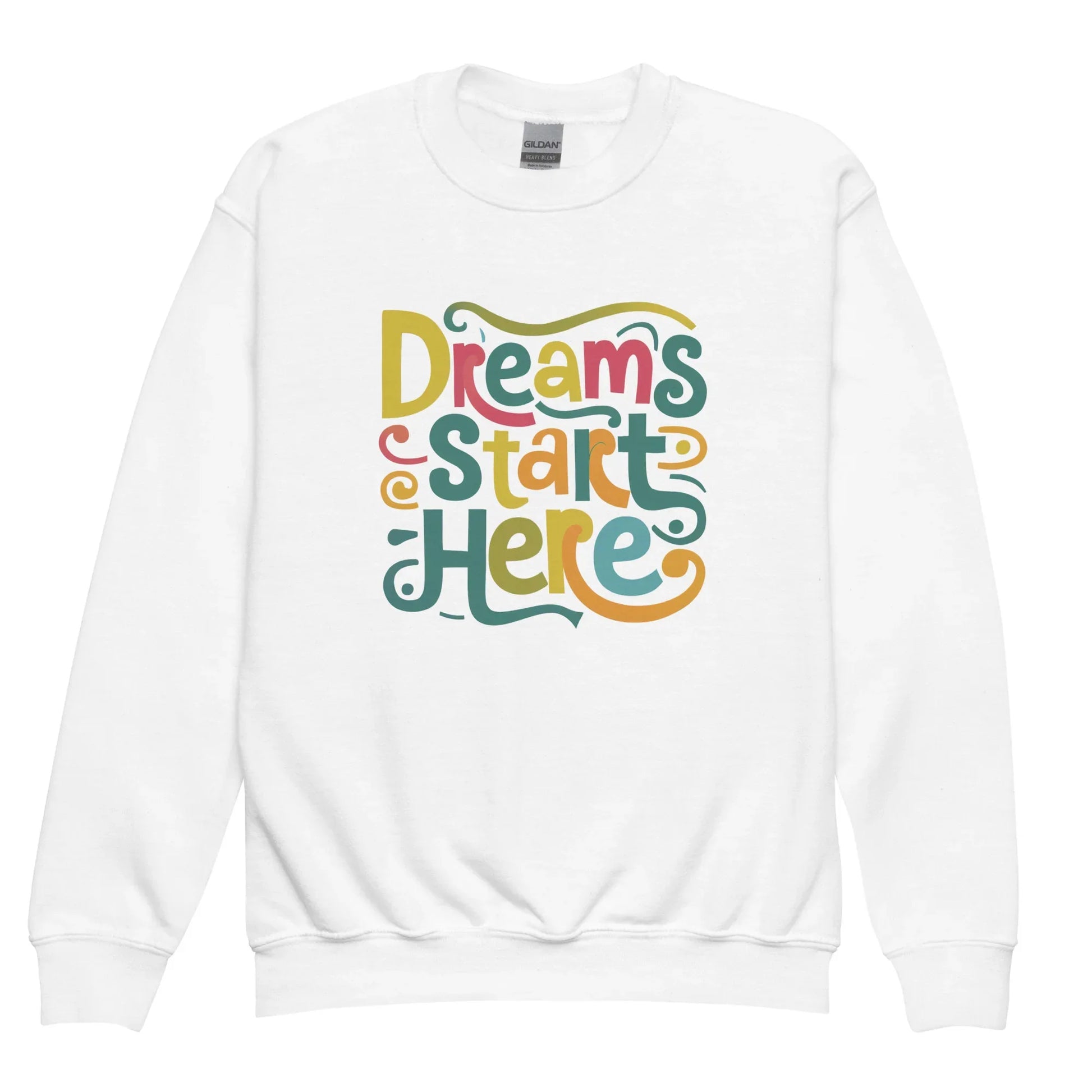 Dreams Start Here | Youth Crewneck Sweatshirt - AwRans Clothing