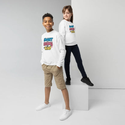 Smart Strong And Kind | Youth Crewneck Sweatshirt - AwRans Clothing