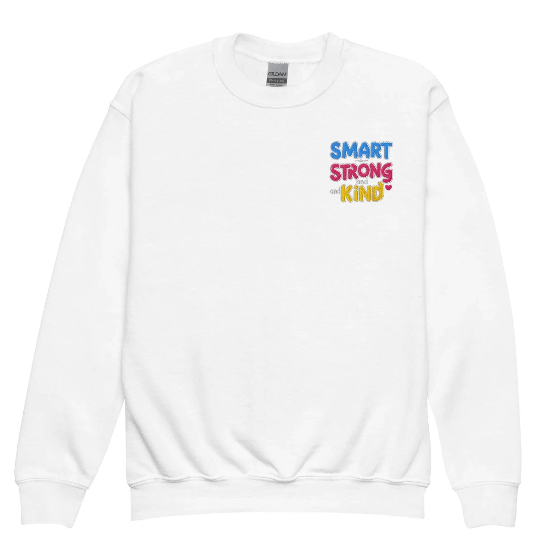 Smart Strong And Kind | Youth Crewneck Embroidered Sweatshirt - AwRans Clothing