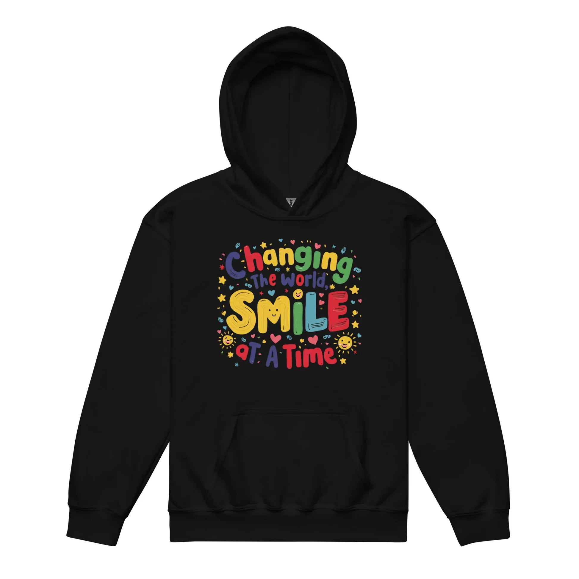 Changing The World Smile At A Time | Youth Heavy Blend Hoodie - AwRans Clothing