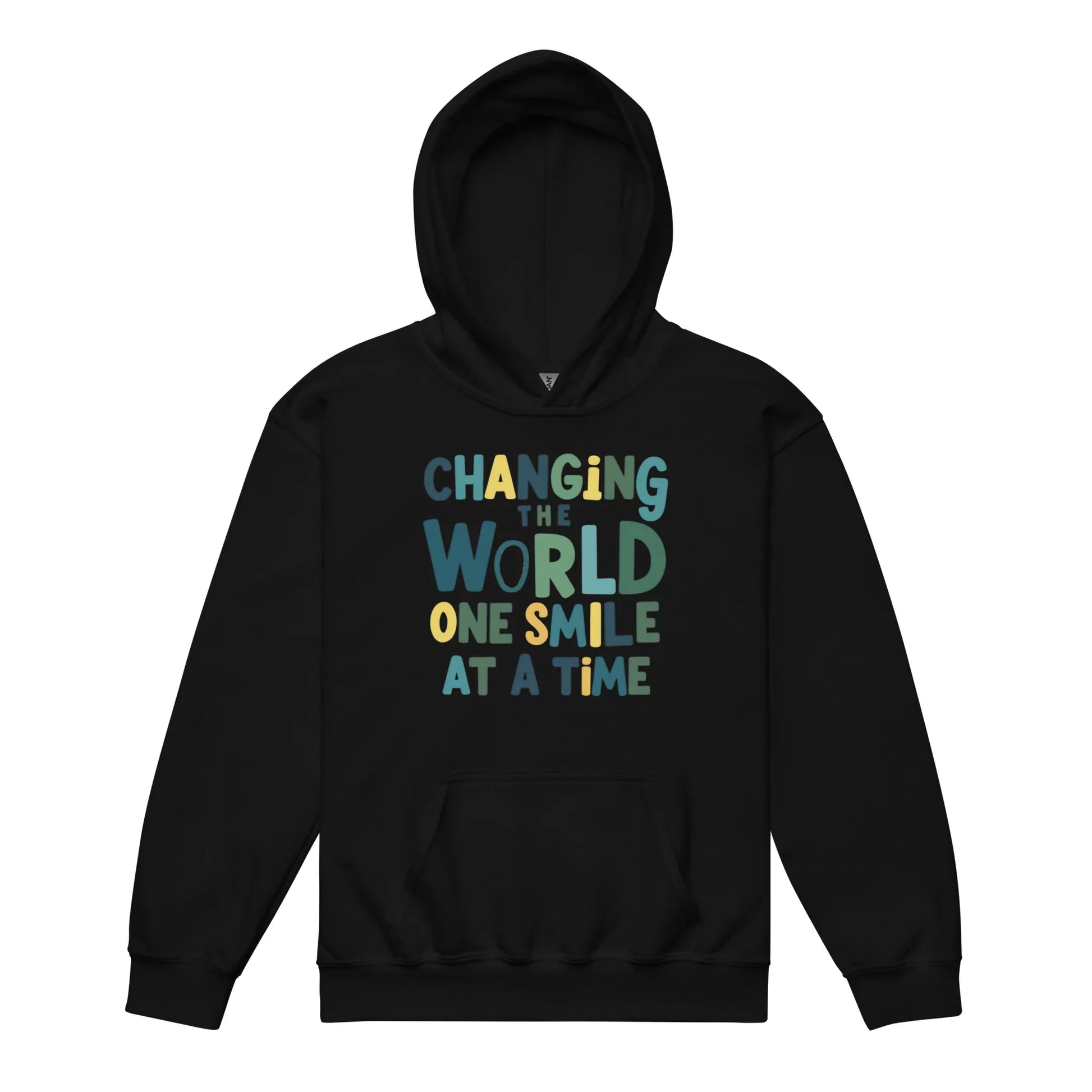 Changing The World Smile At A Time | Youth Heavy Blend Hoodie - AwRans Clothing