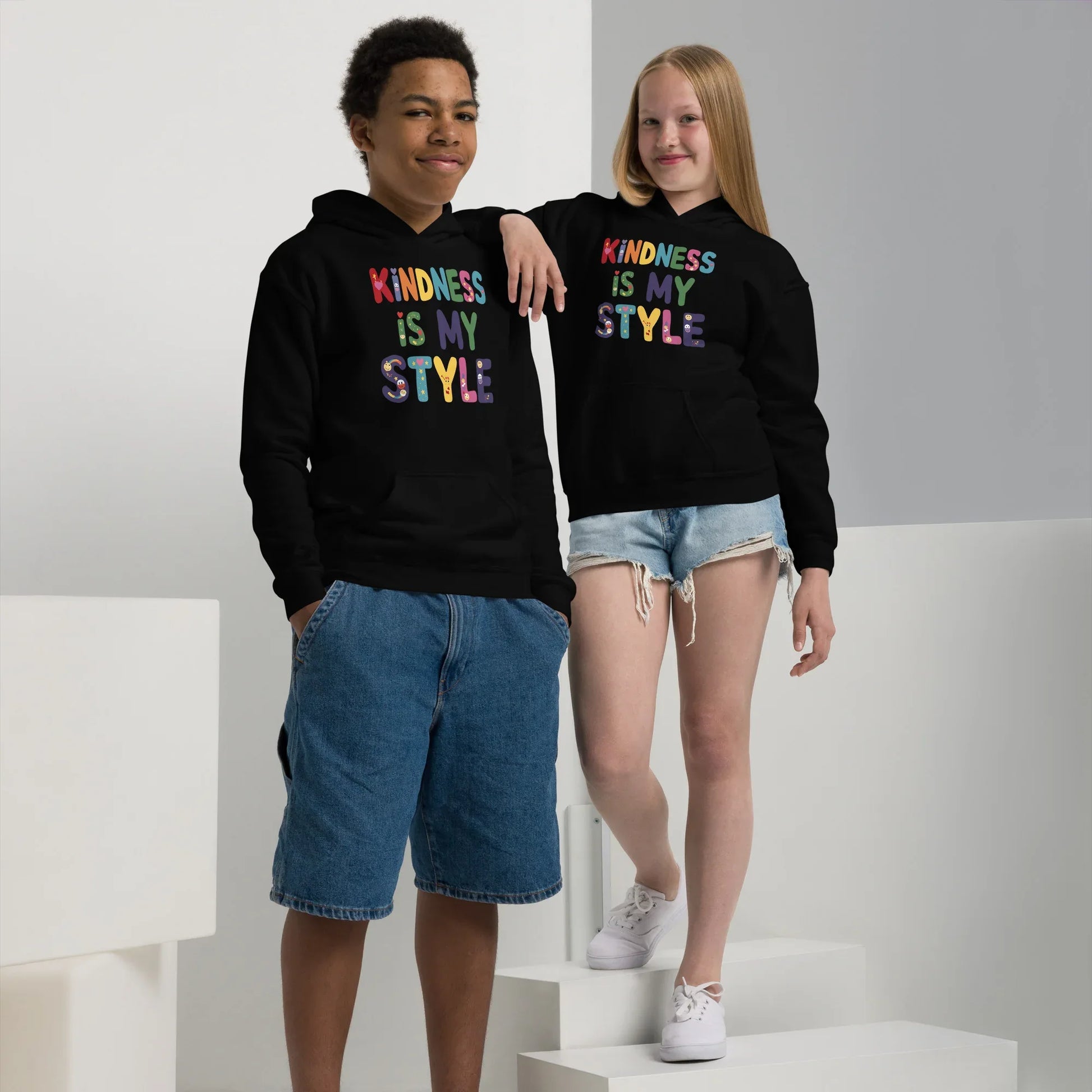 Kindness Is My Style | Youth Heavy Blend Hoodie - AwRans Clothing