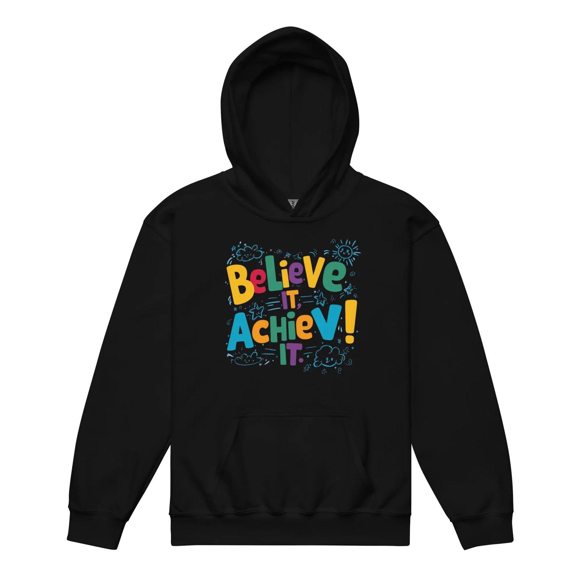 Believe It Achieve It | Youth Heavy Blend Hoodie - AwRans Clothing