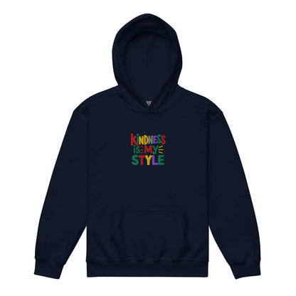 Kindness Is My Style | Youth Heavy Blend Embroidered Hoodie - AwRans Clothing