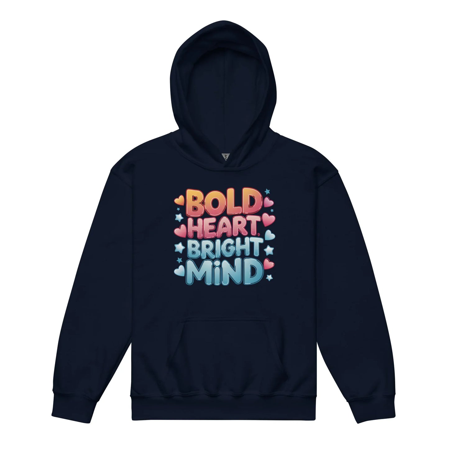 Bold Heart Bright Mind | Youth Heavy Blend Hoodie - AwRans Clothing