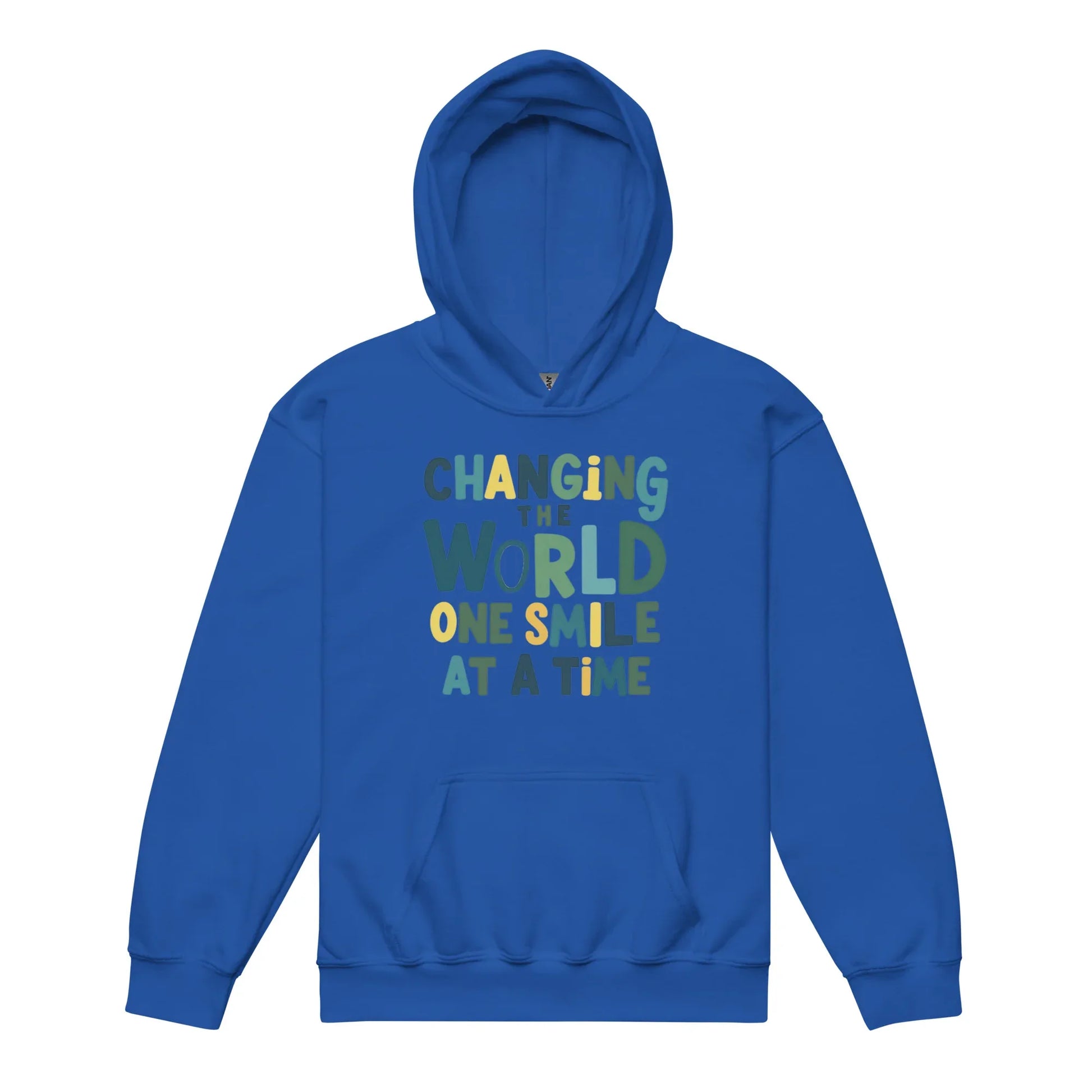 Changing The World Smile At A Time | Youth Heavy Blend Hoodie - AwRans Clothing